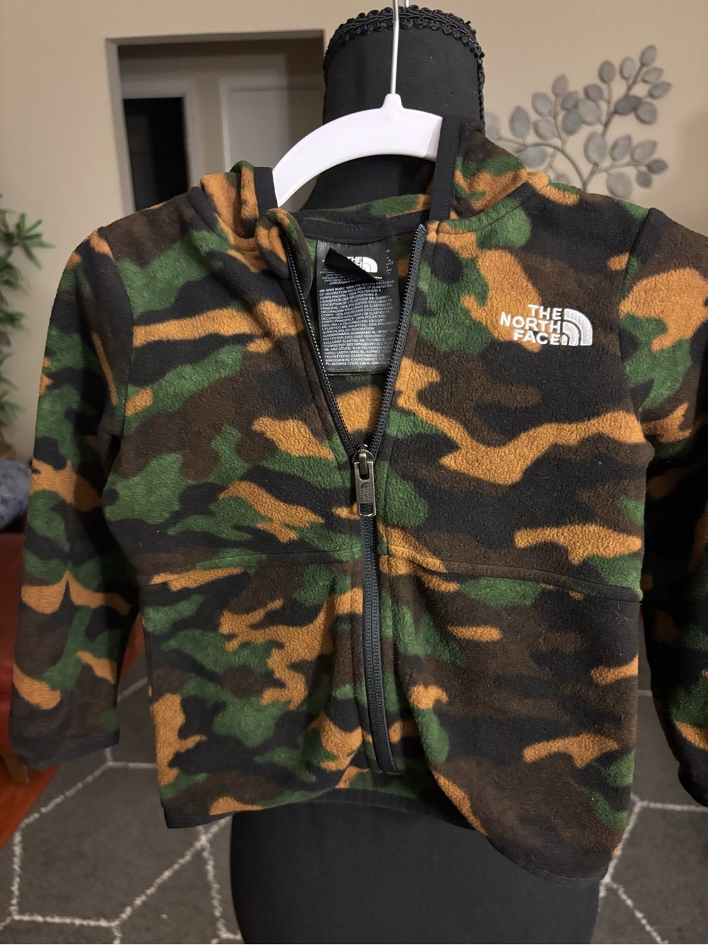 The North Face Kids Camo Fleece Zip Hoodie - Green/Brown/Black